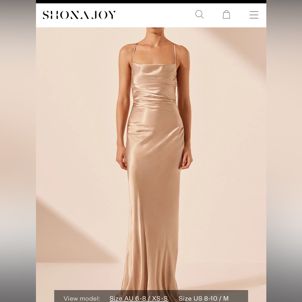 Shona Joy La Lune Lace Back Maxi Dress - Gold